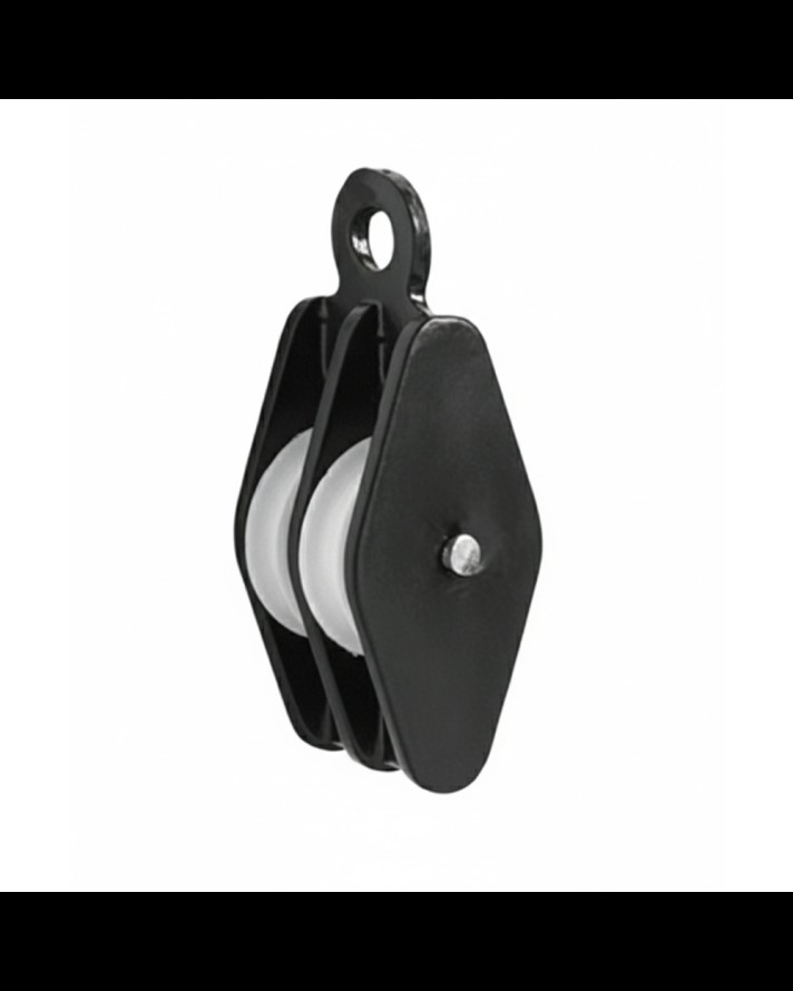 DOUBLE SIDE CAST PULLEY WITH WHITE NYLON WHEEL