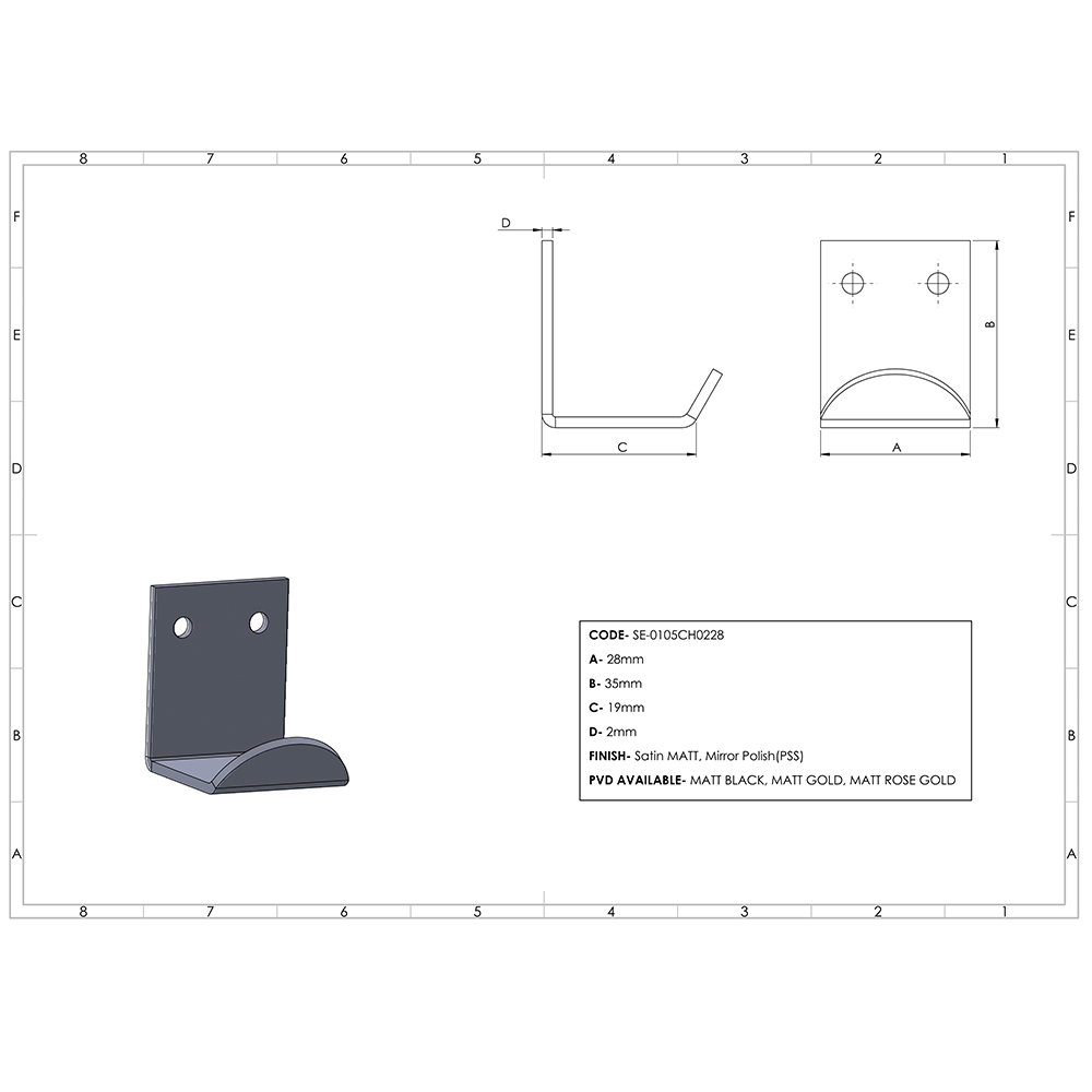 Sq 2 Bend Cabinet Pull