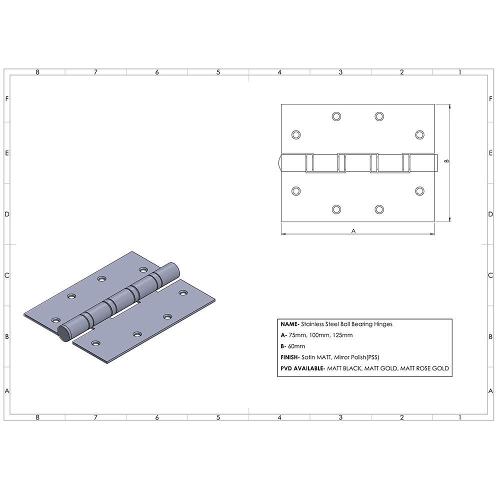 Stainless Steel Ball Bearing Hinges